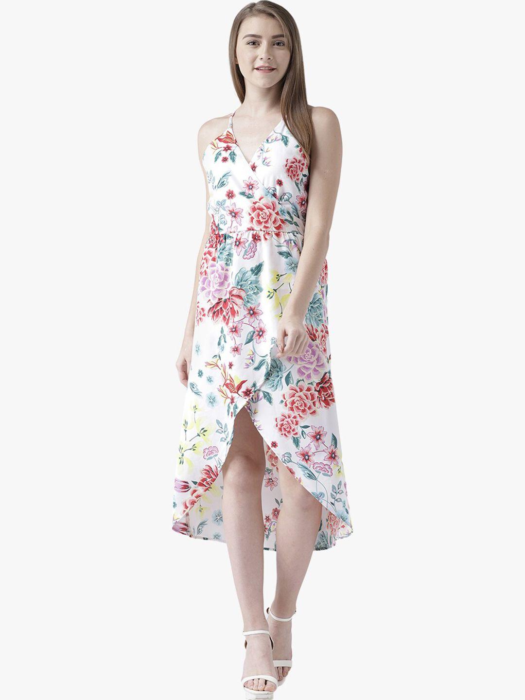 dodo & moa floral printed shoulder strap midi dress