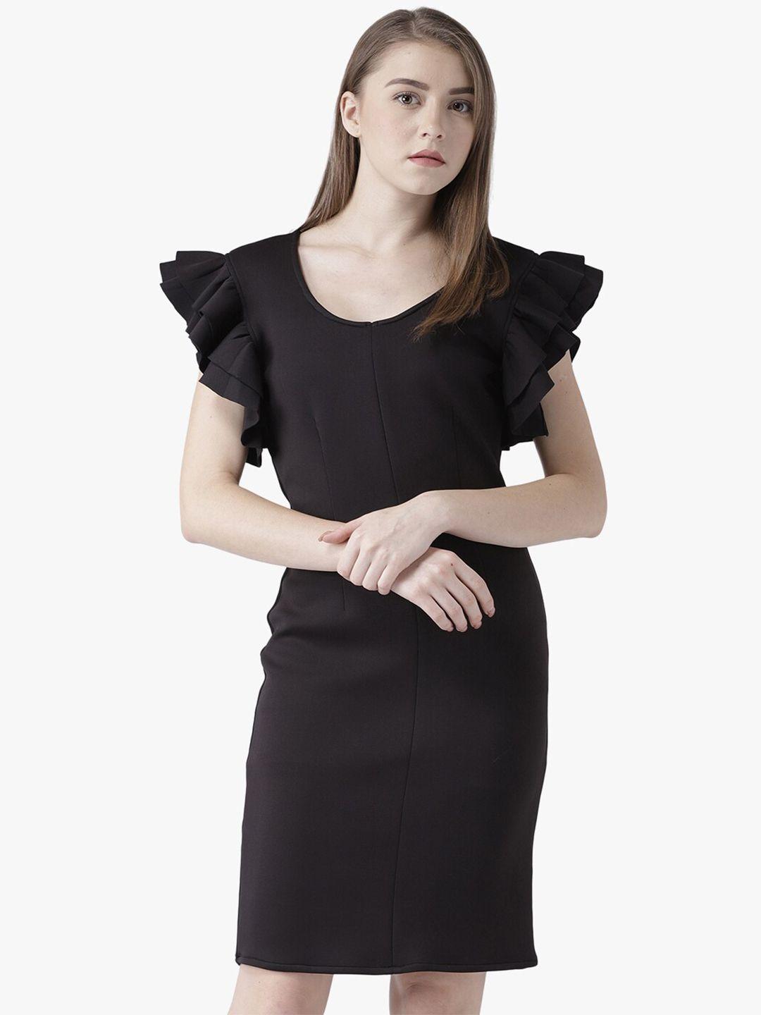 dodo & moa flutter sleeves scuba sheath dress