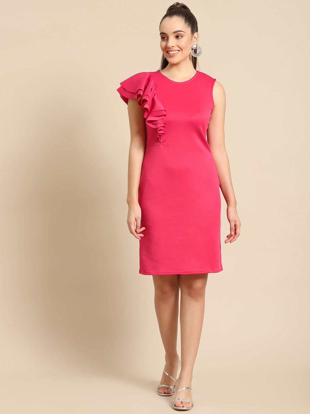 dodo & moa fuchsia scuba sheath dress