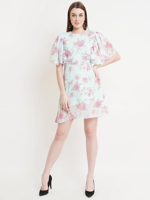 dodo & moa green printed a-line dress