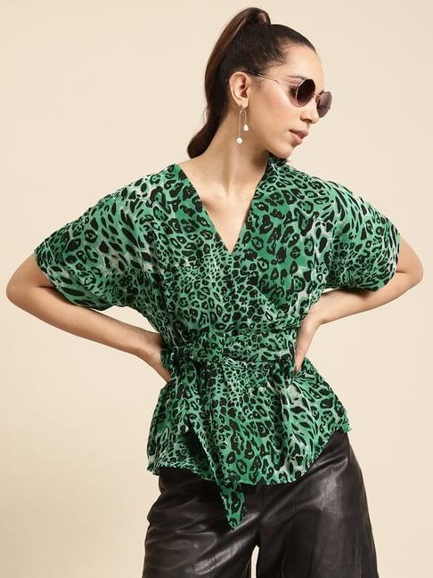 dodo & moa green printed top