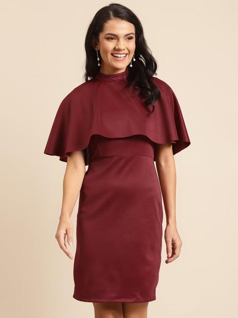 dodo & moa maroon bodycon dress