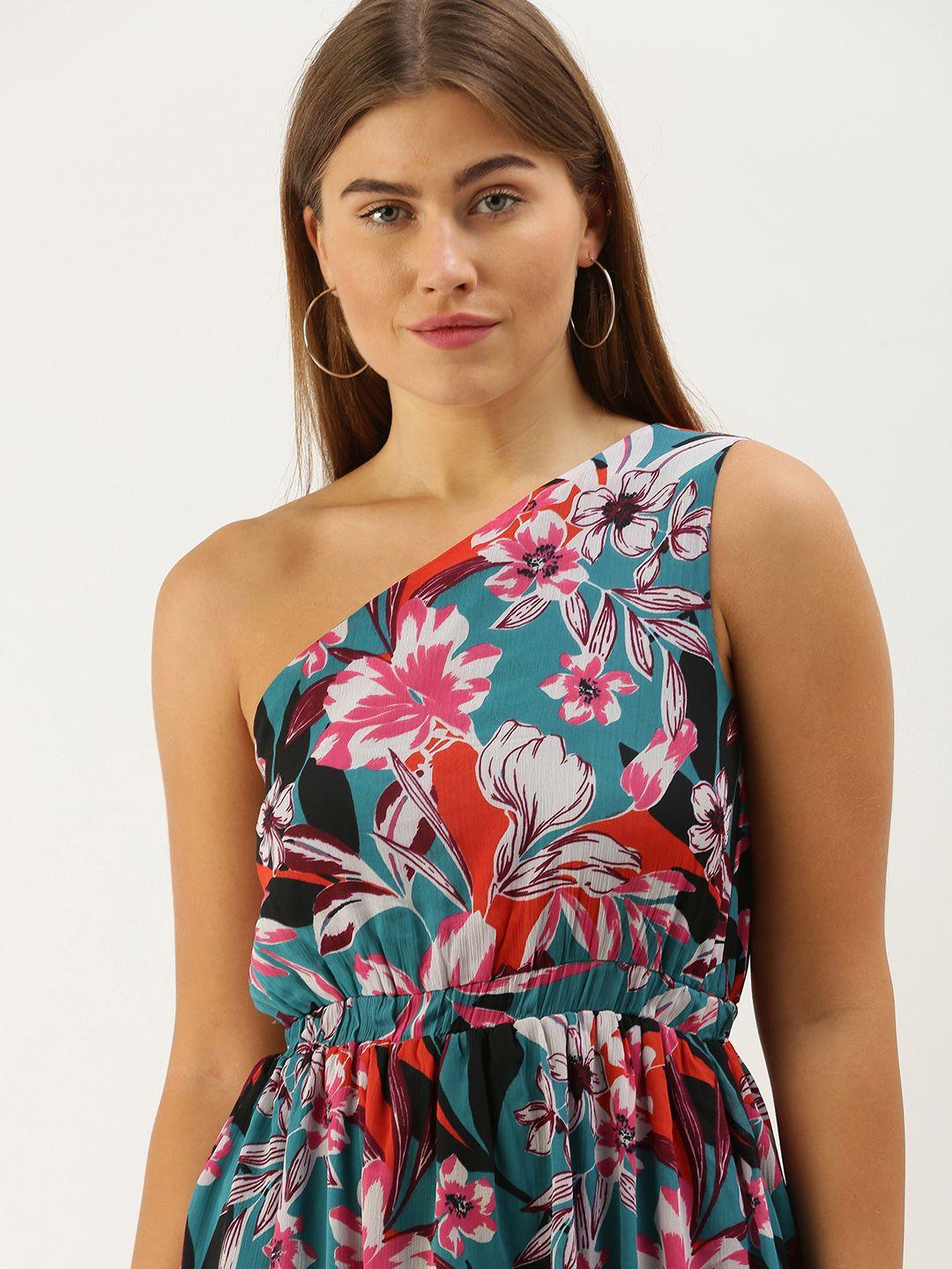 dodo & moa multi-color floral print midi dress