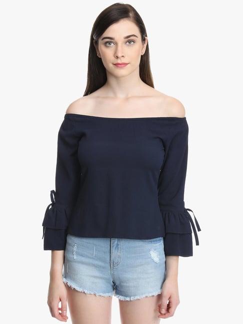 dodo & moa navy regular fit top