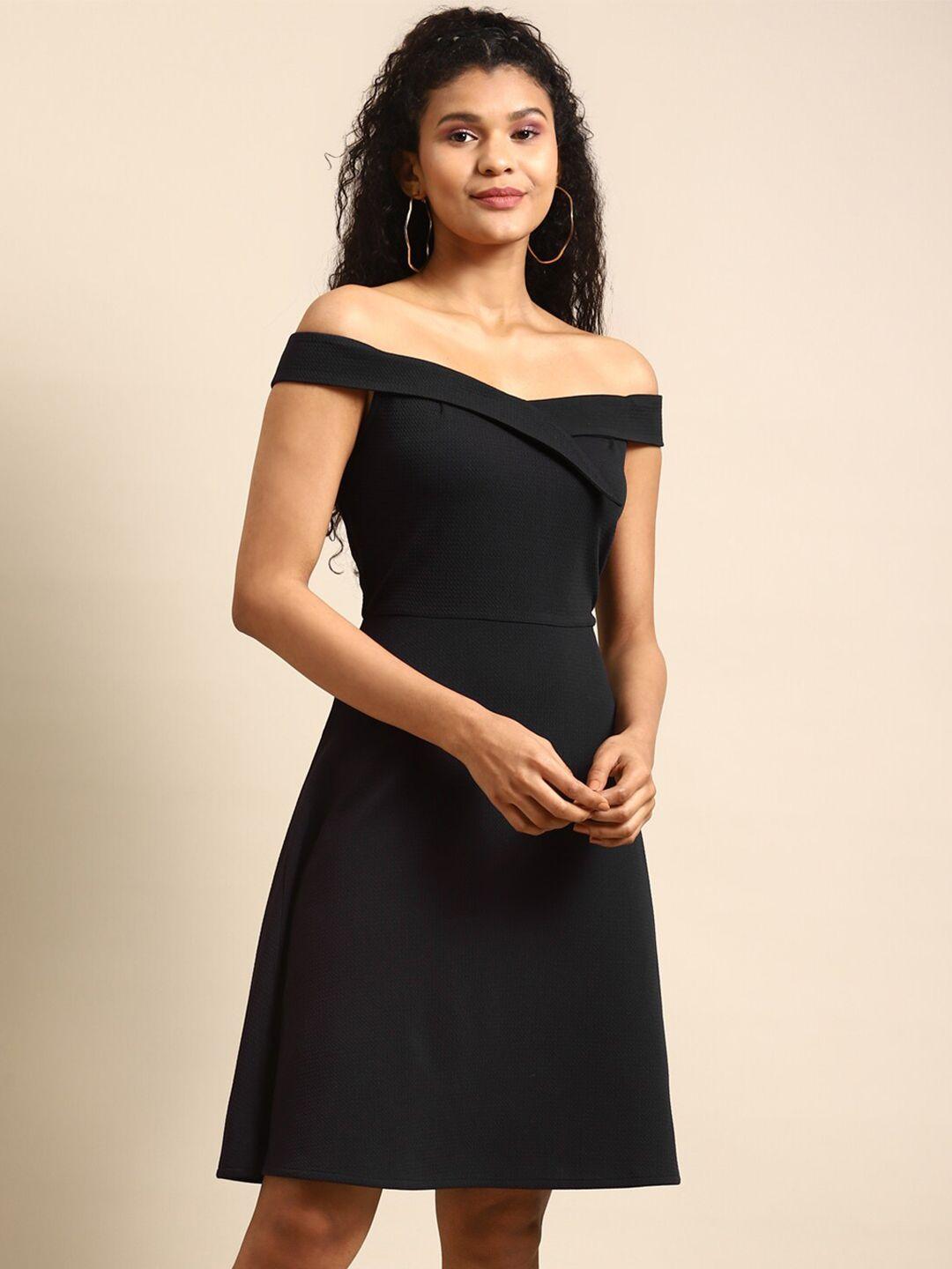 dodo & moa off-shoulder fit and flare dress