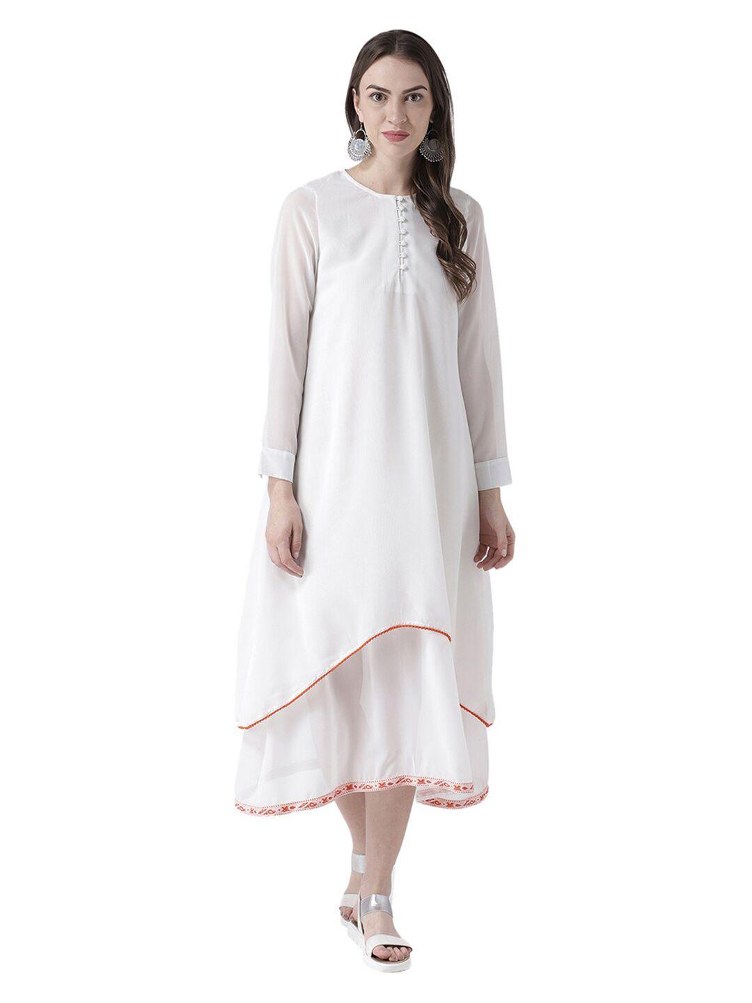 dodo & moa off white a-line maxi dress