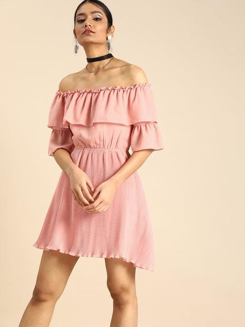 dodo & moa peach fit & flare dress