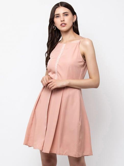 dodo & moa peach fit & flare dress