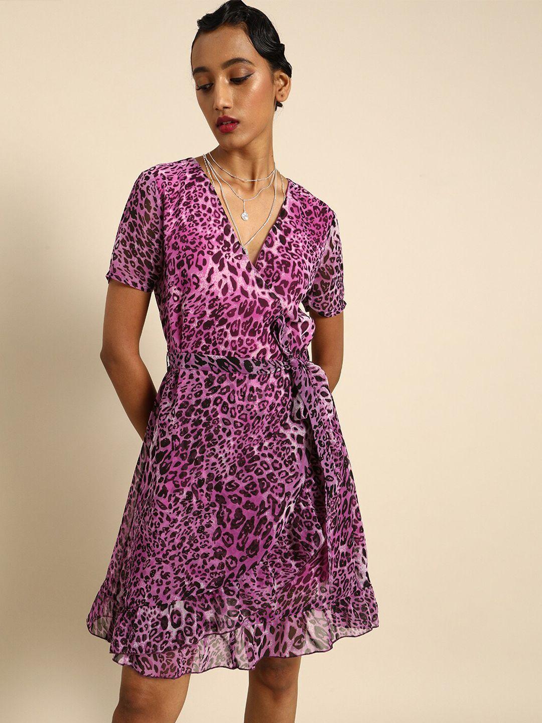 dodo & moa pink animal georgette dress