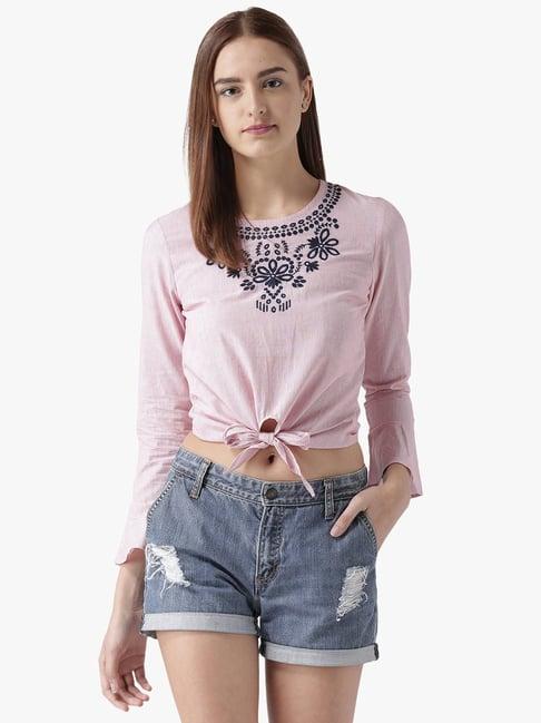 dodo & moa pink embroidered top