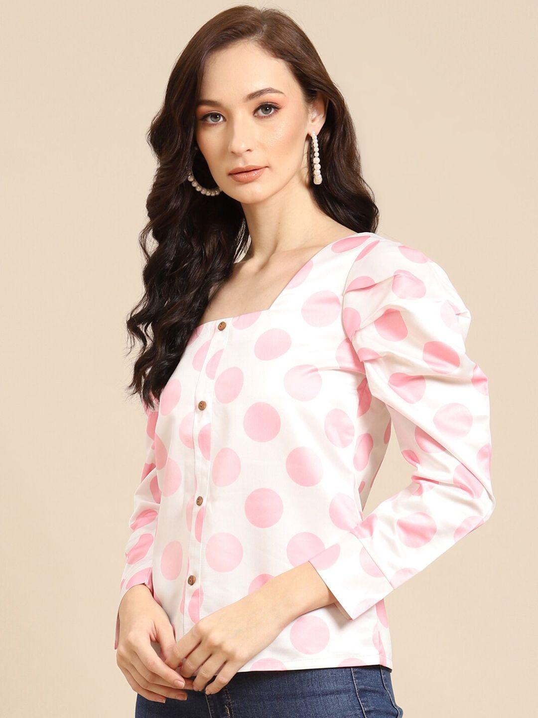 dodo & moa pink print georgette top
