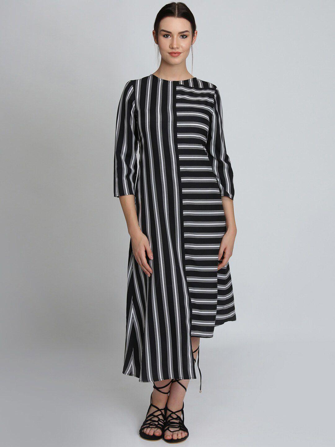 dodo & moa striped maxi cotton dress