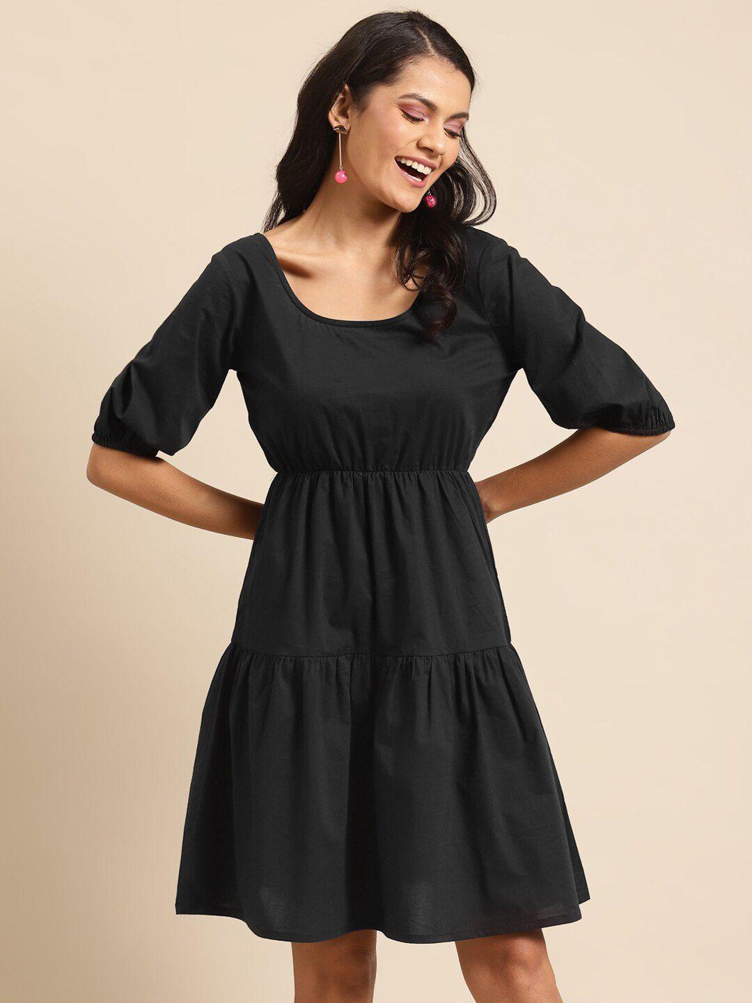 dodo & moa tiered fit and flare cotton dress