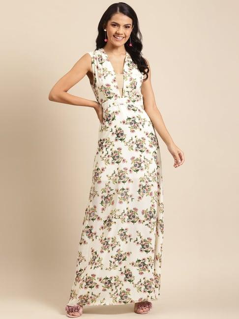 dodo & moa white floral print maxi dress