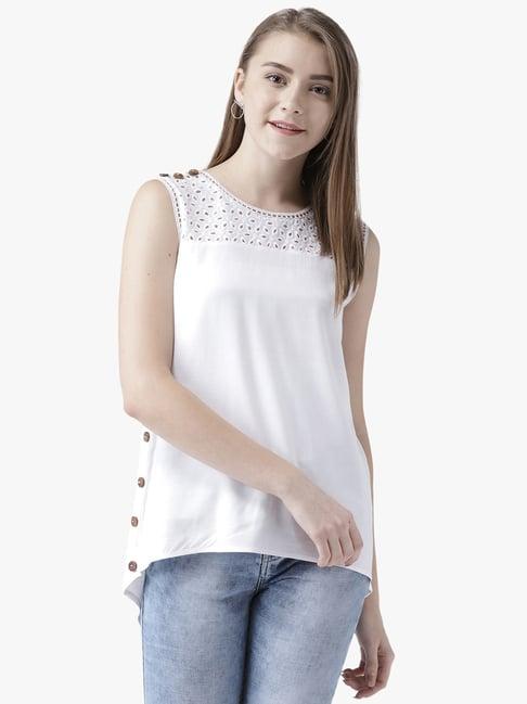 dodo & moa white self pattern top