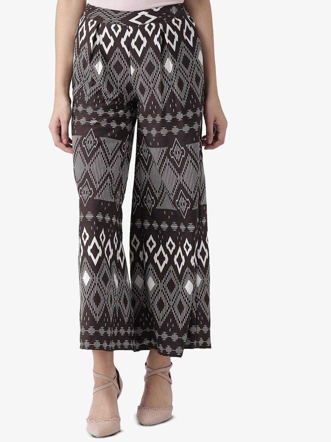 dodo & moa women geometric printed relaxed parallel trousers