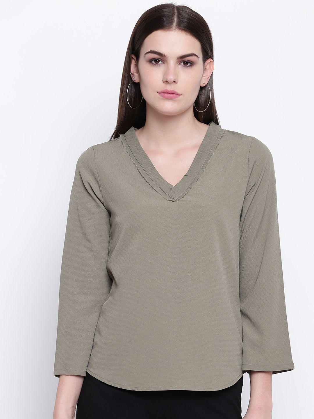 dodo & moa women olive green solid top