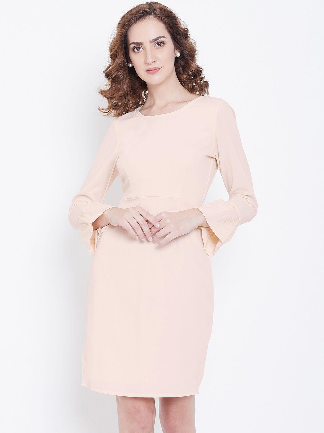 dodo & moa women peach-coloured sheath dress