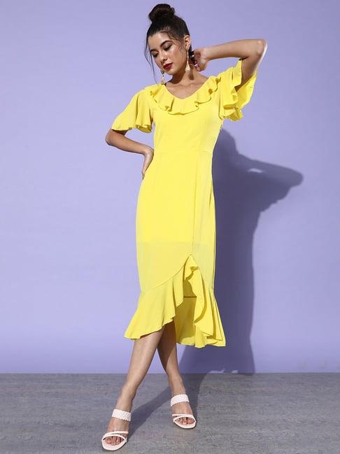 dodo & moa yellow a-line dress