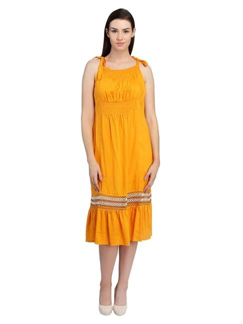 dodo & moa yellow midi dress