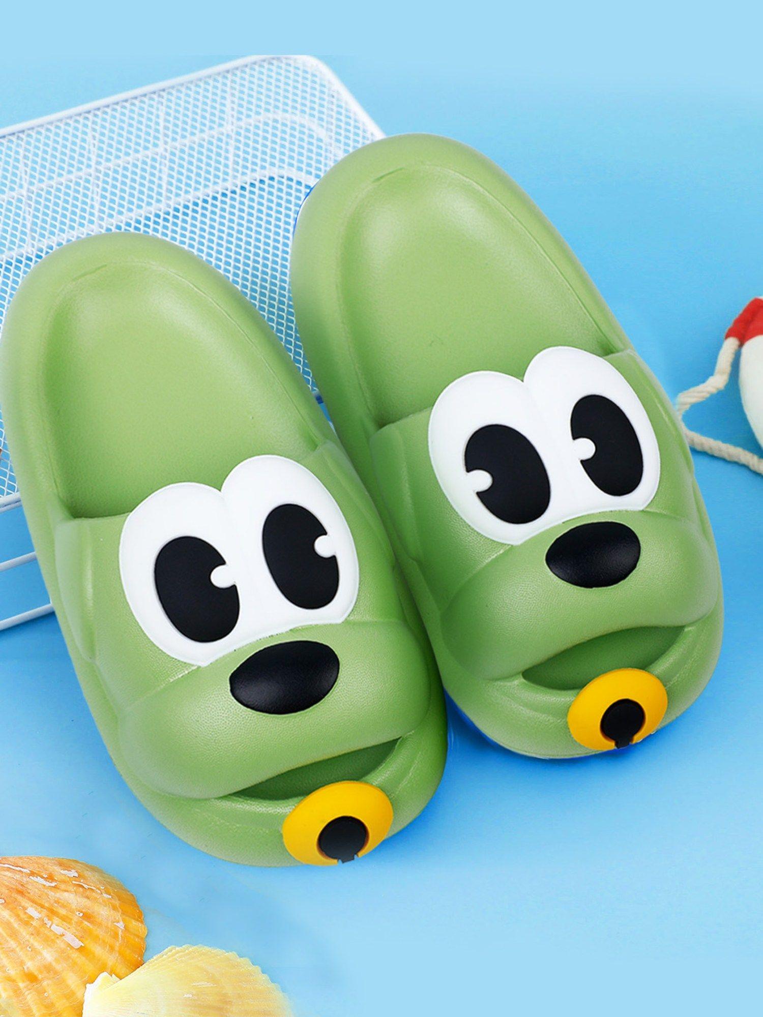 dog waterproof soft slippers anti skid sliders green