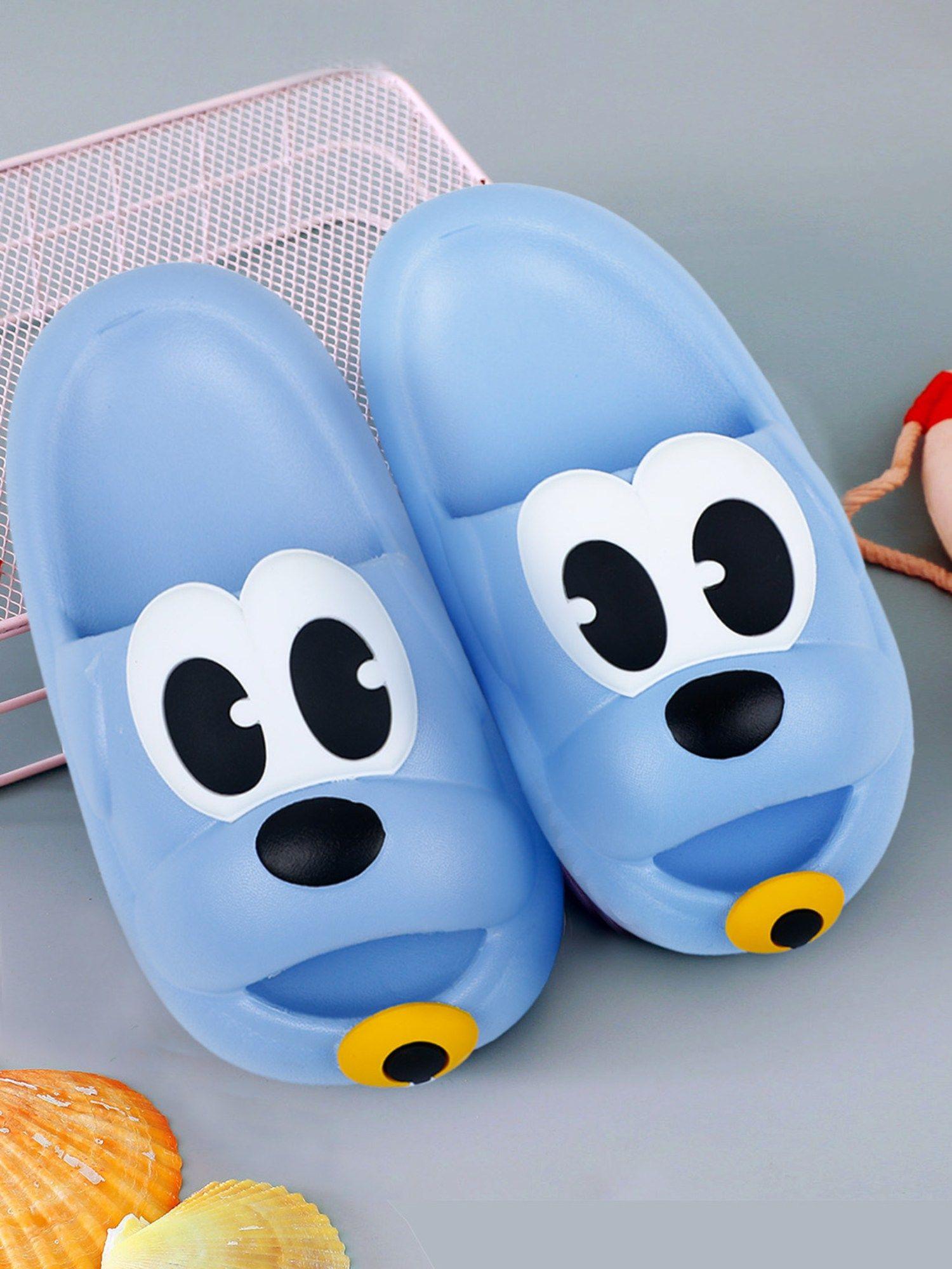 dog waterproof soft slippers anti skid sliders blue
