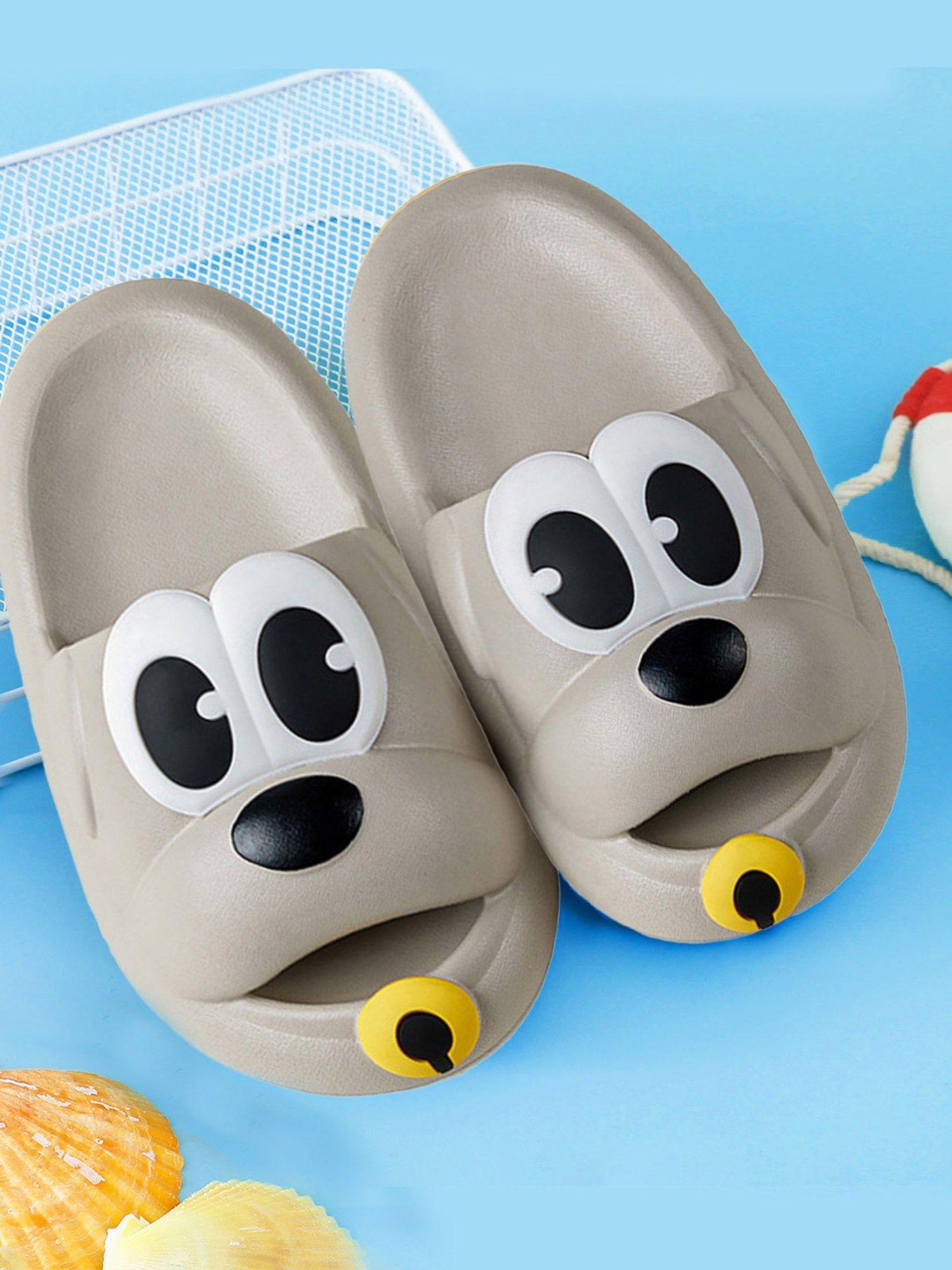 dog waterproof soft slippers anti skid sliders grey