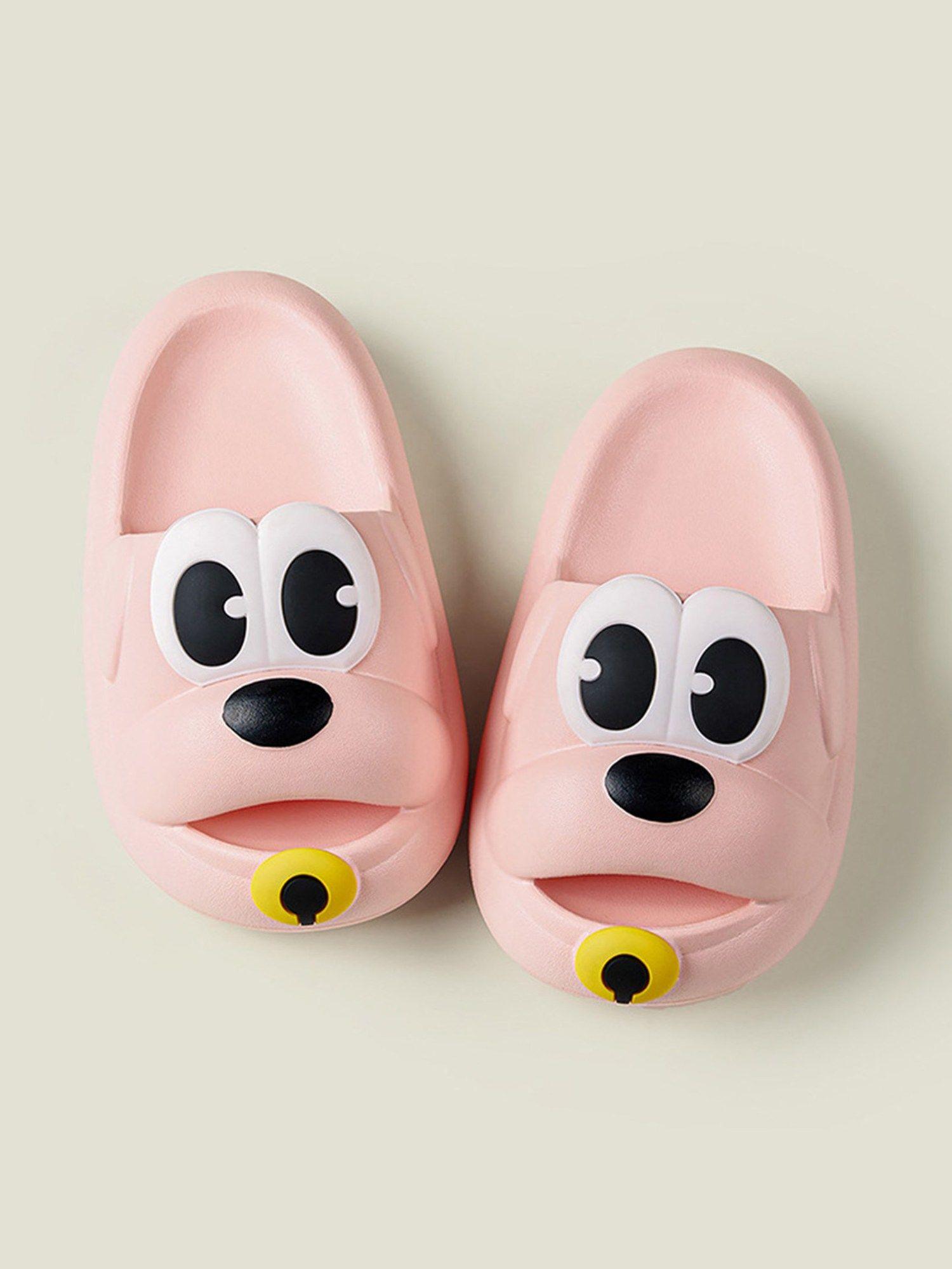 dog waterproof soft slippers anti skid sliders pink
