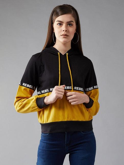dolce crudo black & yellow graphic print sweatshirt