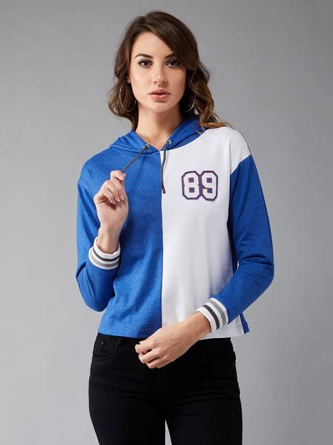 dolce crudo blue & white textured sweatshirt