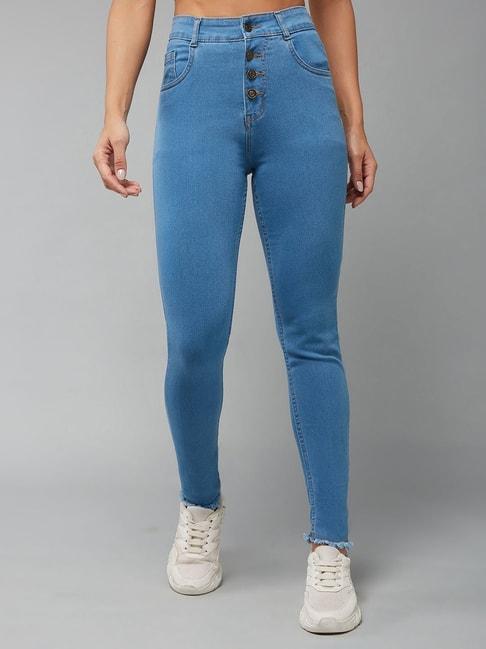 dolce crudo blue denim skinny fit high rise jeans