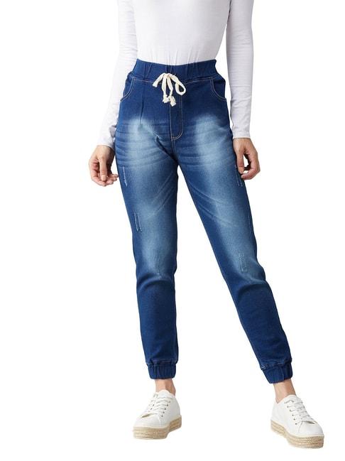 dolce crudo blue relaxed fit denim joggers