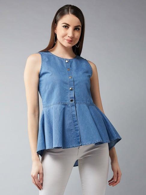 dolce crudo blue relaxed fit top