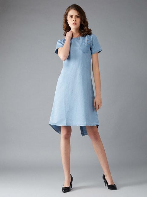 dolce crudo light blue knee length dress