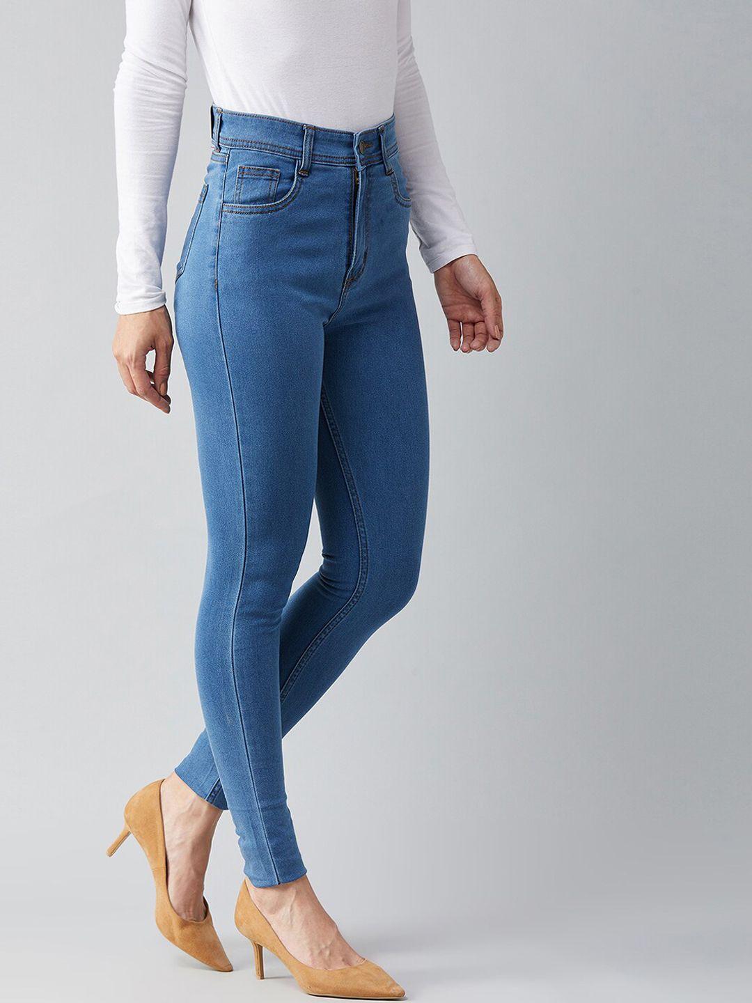dolce-crudo-women-blue-skinny-fit-high-rise-slash-knee-jeans