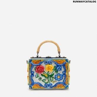 dolce & gabbana dolce box bag in hand-painted majolica wood