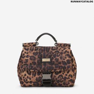 dolce & gabbana leopard-print sicily crossbody bag