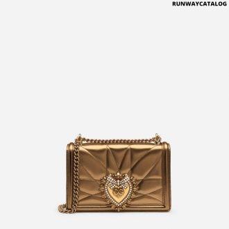 dolce & gabbana medium devotion bag in quilted nappa mordoré