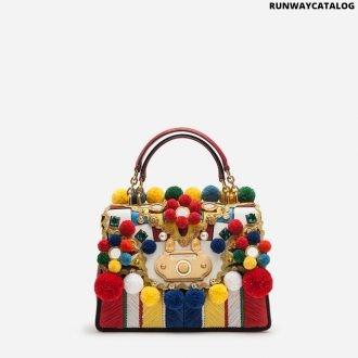 dolce & gabbana medium welcome bag in a mix of materials with embroidery