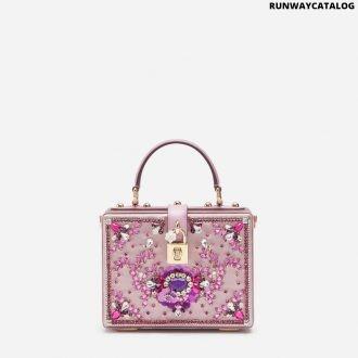 dolce & gabbana satin dolce box bag with bejeweled embroidery