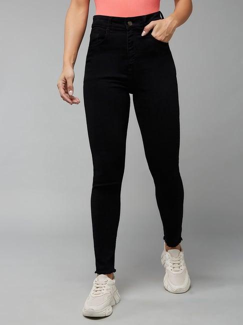 dolce crudo black denim skinny fit high rise jeans