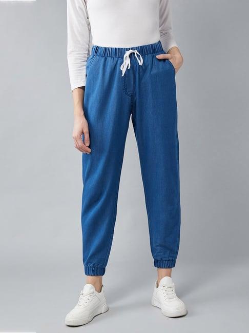 dolce crudo blue mid rise joggers