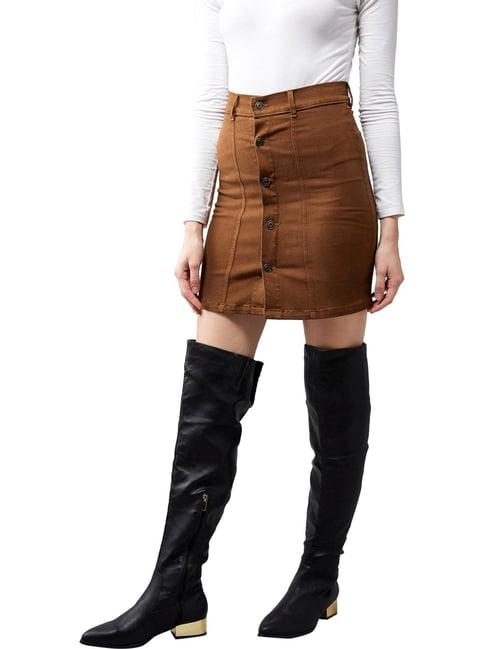 dolce crudo brown skirt