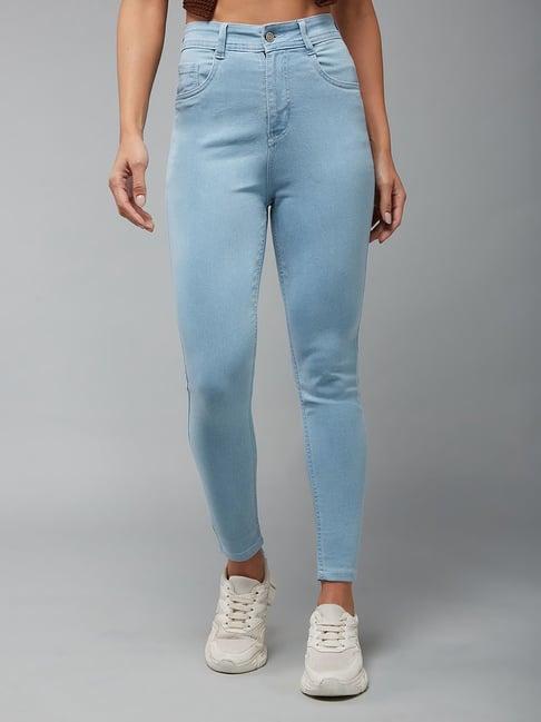dolce crudo light blue denim skinny fit high rise jeans