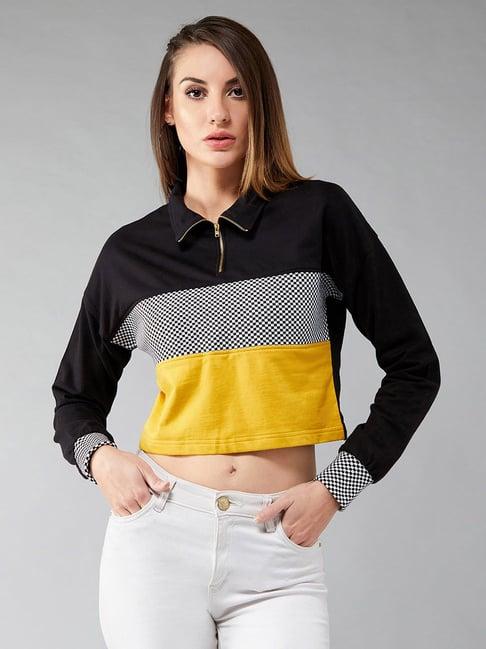dolce crudo multicolor checkered sweatshirt