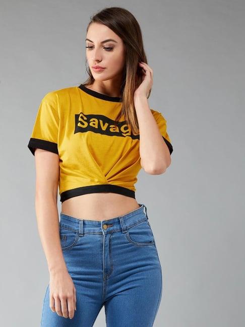 dolce crudo mustard graphic print t-shirt