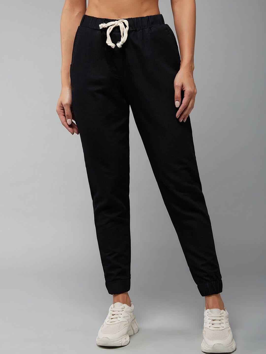 dolce crudo women black mid rise joggers