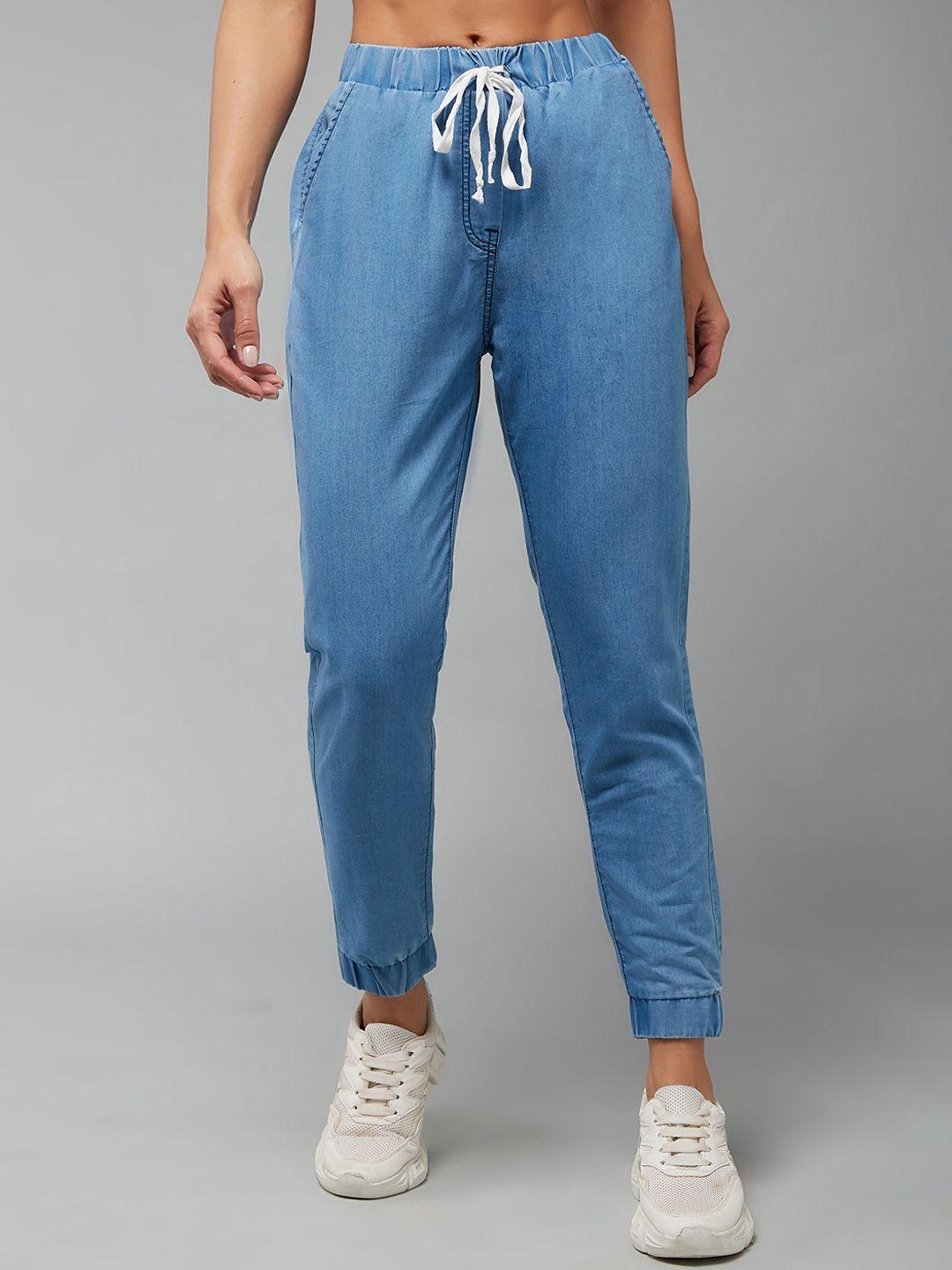 dolce crudo women blue high rise joggers