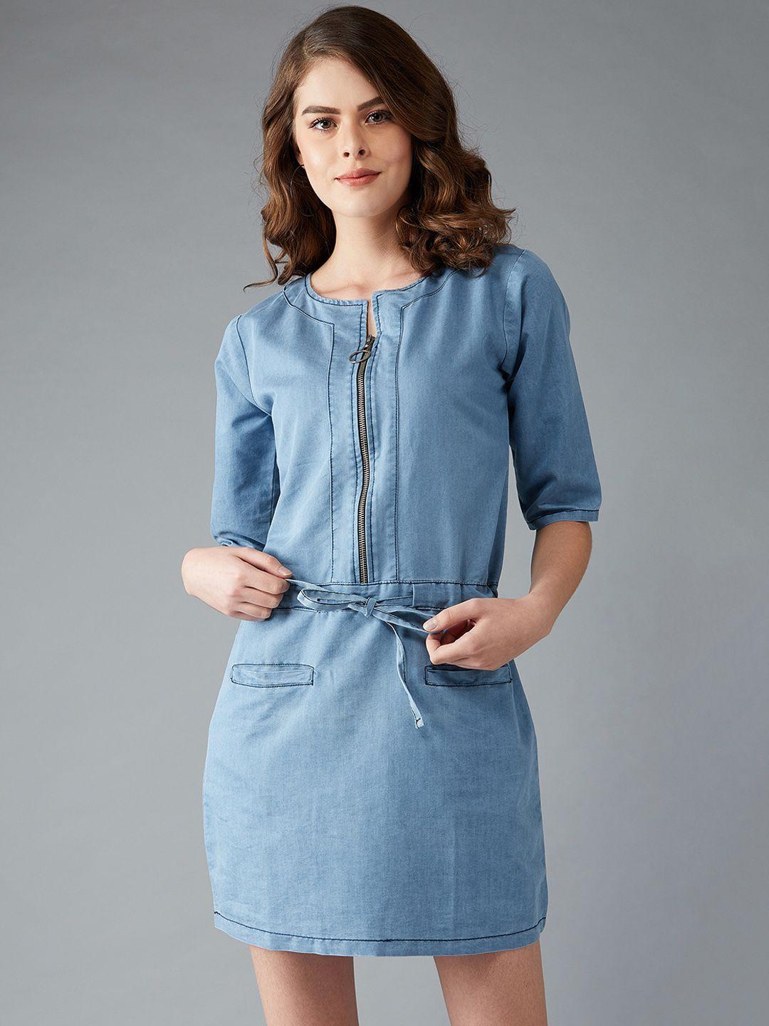 dolce crudo women blue sheath denim dress