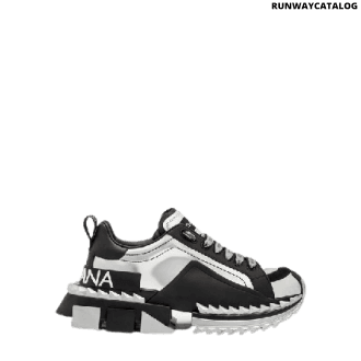 dolce n& gabbana mixed-material super queen sneakers